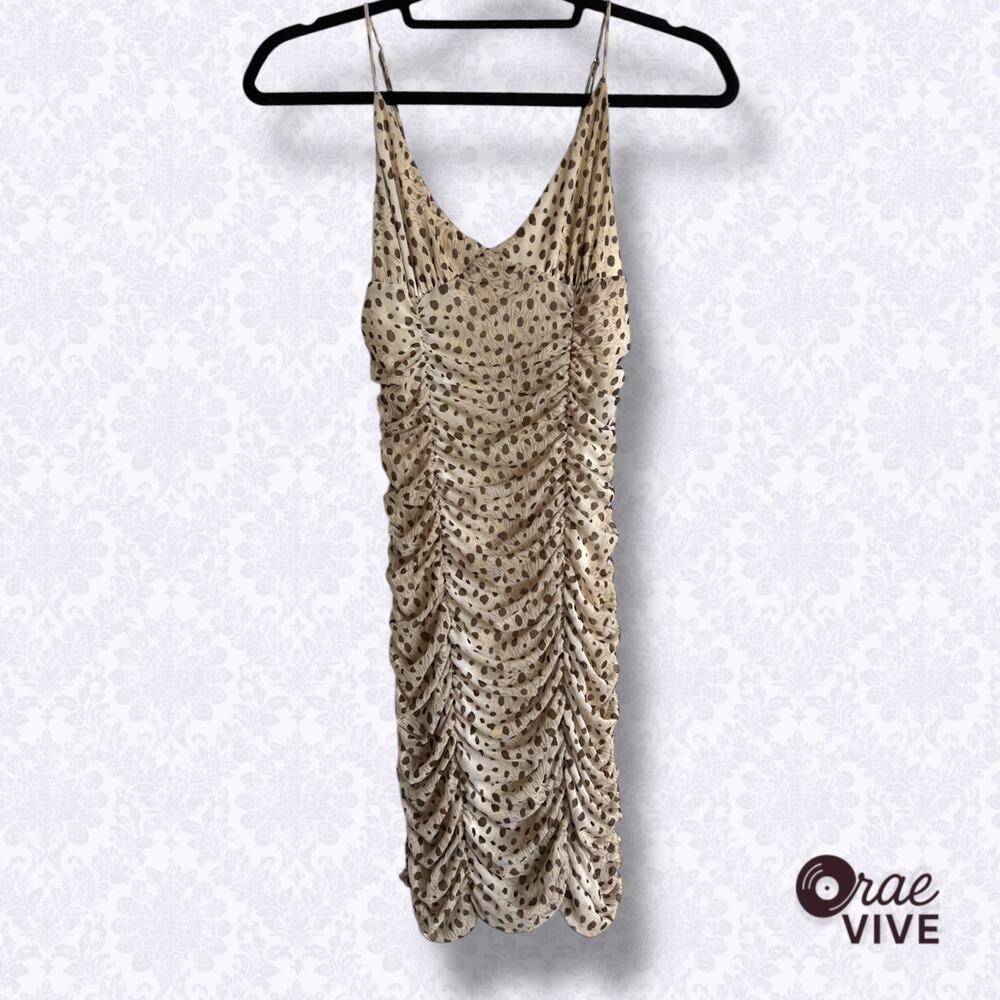 Urban Outfitters Ruched Animal Print Mini Dress XS